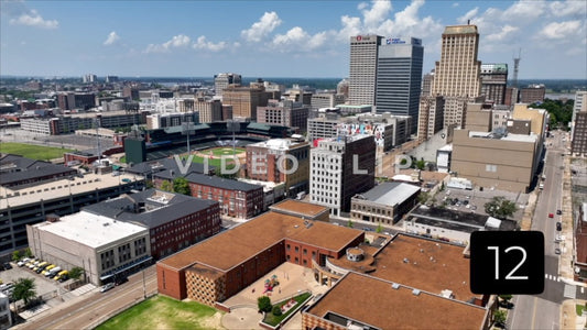 CLIP 12 - Memphis, TN city skyline with baseball park