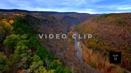 CLIP 12 - Pennsylvania Grand Canyon slowly rising over ridge to view Pine Creek