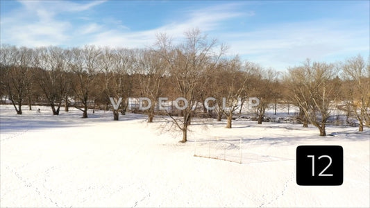 CLIP 12 - Rochester, NY Vol. 7 - Snow covered field in Winter at Ellison Park, NY