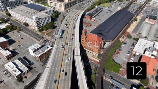 CLIP 12 - Richmond, VA Vol. 2 - cars traveling past Richmond Main Street Station downtown