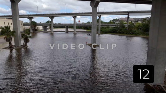 CLIP 12 - Jacksonville, FL flooded street after extreme rain downtown