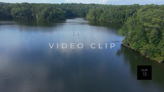 CLIP 13 - Stone Mountain Park, GA Lake with paddleboaders enjoying sunny day on the water