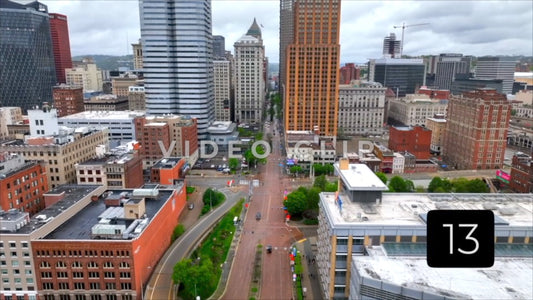 CLIP 13 - Pittsburgh, PA Vol. 2 - slowly moving downtown over city street