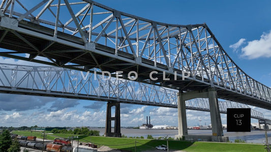 CLIP 13 - New Orleans, LA runner jogs under Crescent Connection Bridge