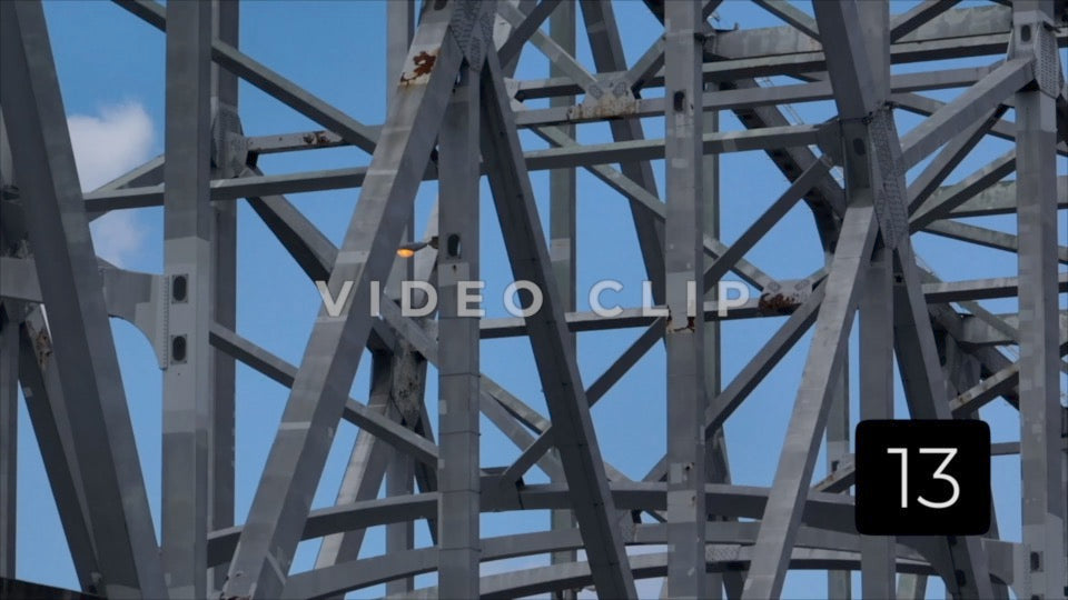 CLIP 13- New Orleans, LA Vol. 2 - close up of Crescent City Connection Bridge top to bottom