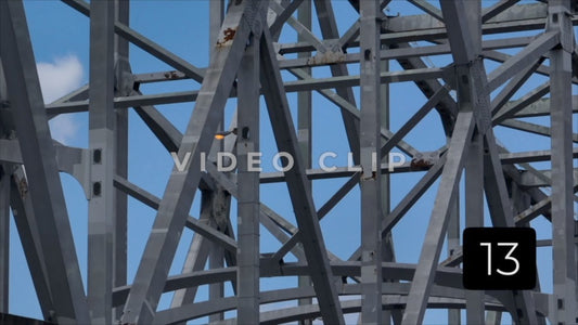 CLIP 13- New Orleans, LA Vol. 2 - close up of Crescent City Connection Bridge top to bottom
