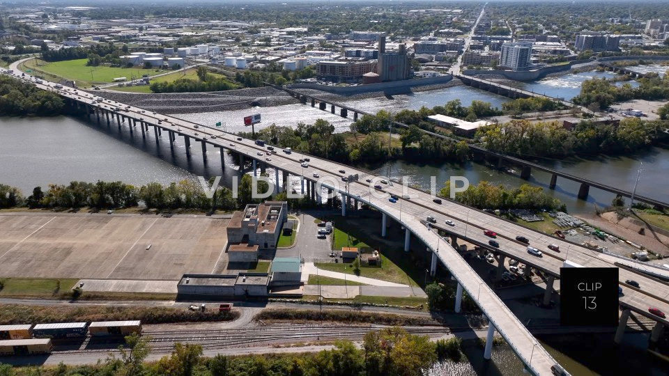 CLIP 13 - Richmond, VA cars traveling on I-95 over James River