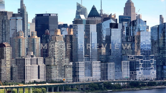 Photo - New York City, NY Glass towers beside highway facing Hudson River