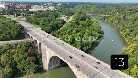 CLIP 13 - Rochester, NY Vol. 4 - Veterans Memorial Bridge with view of Genesee Riverway Trail bridge