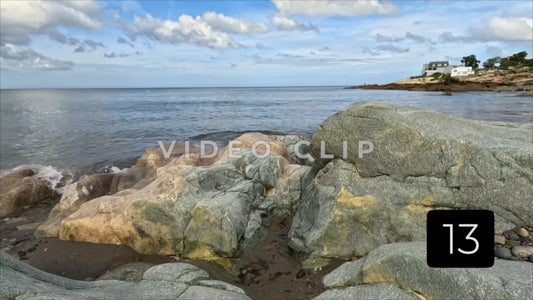 CLIP 13 - Boston, MA Timelapse of boulders on coastline with clouds passing overhead