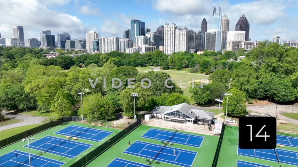 CLIP 14 - Atlanta, GA Vol. 2 - city skyline with tennis courts in Piedmont Park