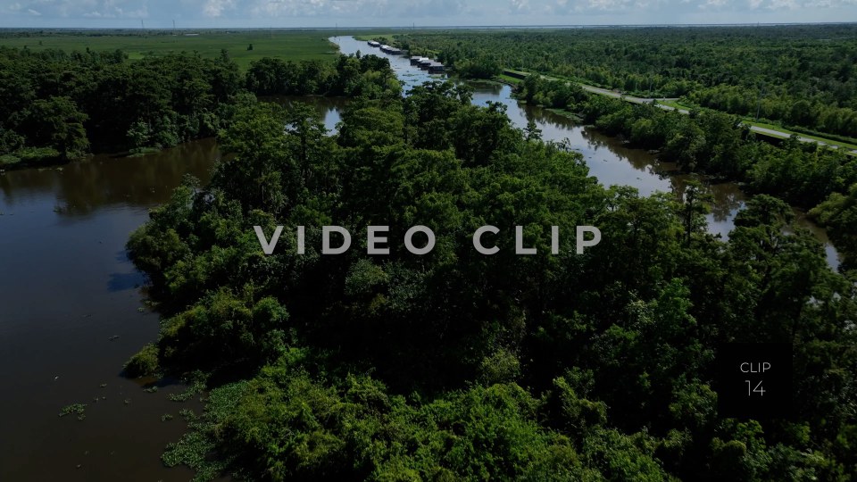 CLIP 14 - New Orleans, LA Low flight then turn over Segnette bayou wetlands