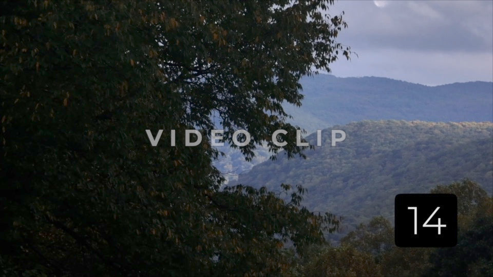 CLIP 14 - Ohiopyle, PA big reveal flying past trees to mountain landscape