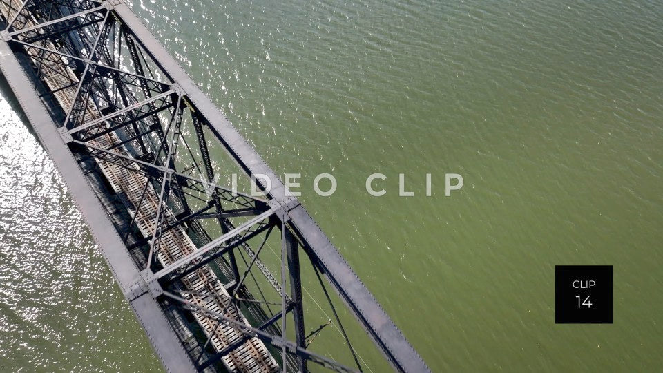 CLIP 14 - Charleston, WV drone flight over train bridge then looking down