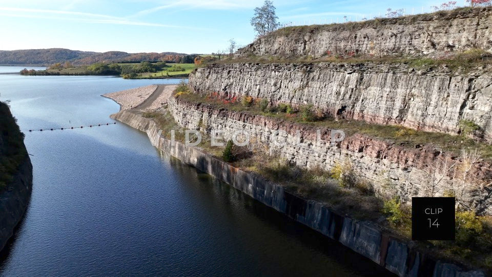 CLIP 14 - Tioga-Hammond Lakes, PA low flight through trench cut into mountainside