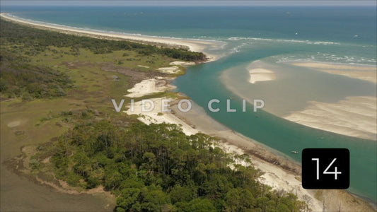 CLIP 14 - Cherry Grove Beach, SC Waties Barrier Island tidal marsh inlet