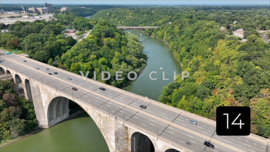 CLIP 14 - Rochester, NY Vol. 4 - Veterans Memorial Bridge with view of Genesee Riverway Trail bridge