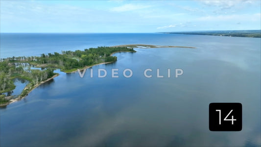 CLIP 14 -  Erie, PA Presque Isle State Park aerial of island at western point
