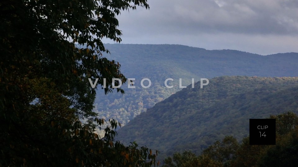 CLIP 14 - Ohiopyle, PA big reveal flying past trees to mountain landscape