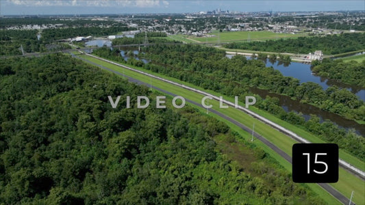 CLIP 15 - New Orleans, LA Vol. 3 - Flood wall beside bayou