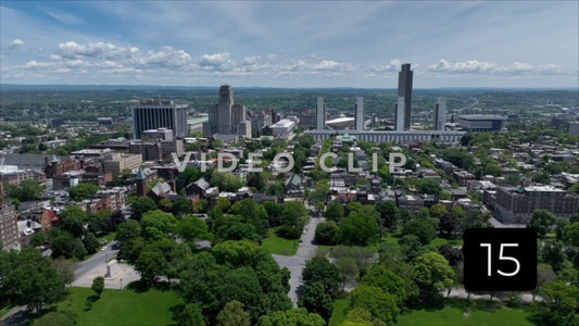 CLIP 15 - Albany, NY Vol. 1 - rising above Washington Park to view city skyline