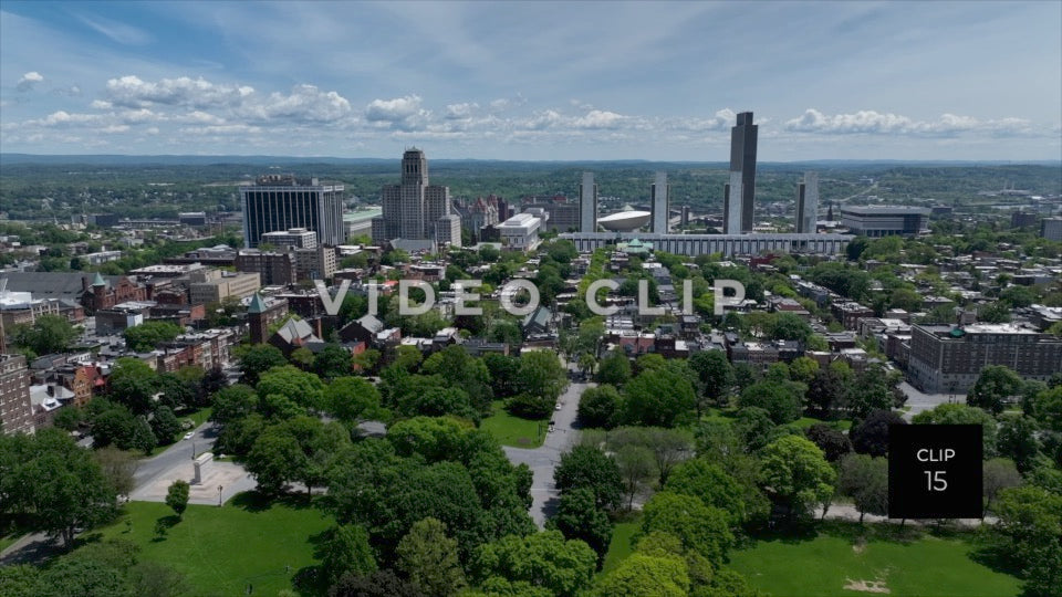 CLIP 15 - Albany, NY rising above Washington Park to view city skyline