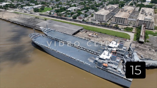 CLIP 15 - New Orleans, LA Vol. 2 - flight over cargo ships then over Mississippi River