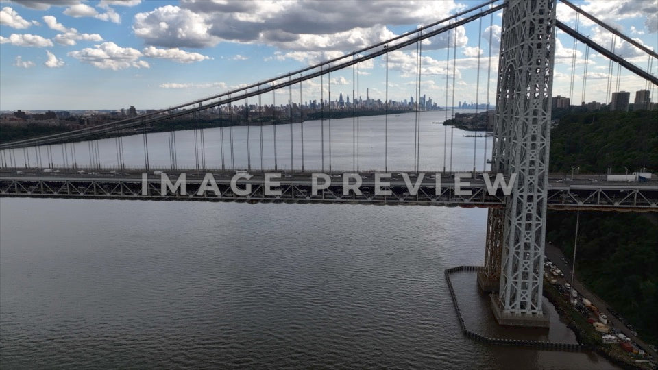 Photo - New York City, NY George Washington Bridge with city skyline on horizon