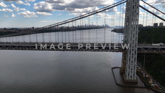 Photo - New York City, NY George Washington Bridge with city skyline on horizon