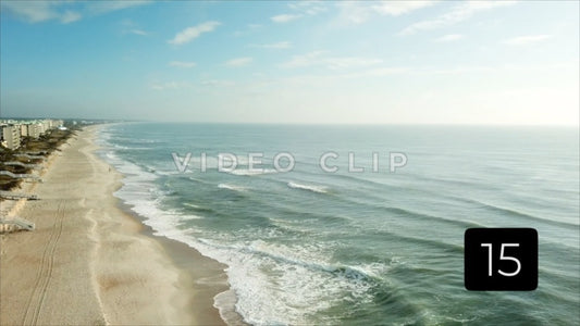 CLIP 15 - Litchfield Beach, SC aerial of beautiful morning light along the shoreline