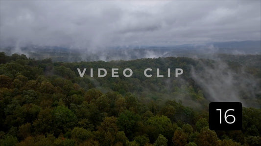 CLIP 16 - Ohiopyle, PA misty mountain landscape as clouds pass over mountains