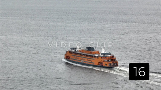 CLIP 16 - New York, NY Vol 2. - Staten Island Ferry motoring across harbor towards NY city