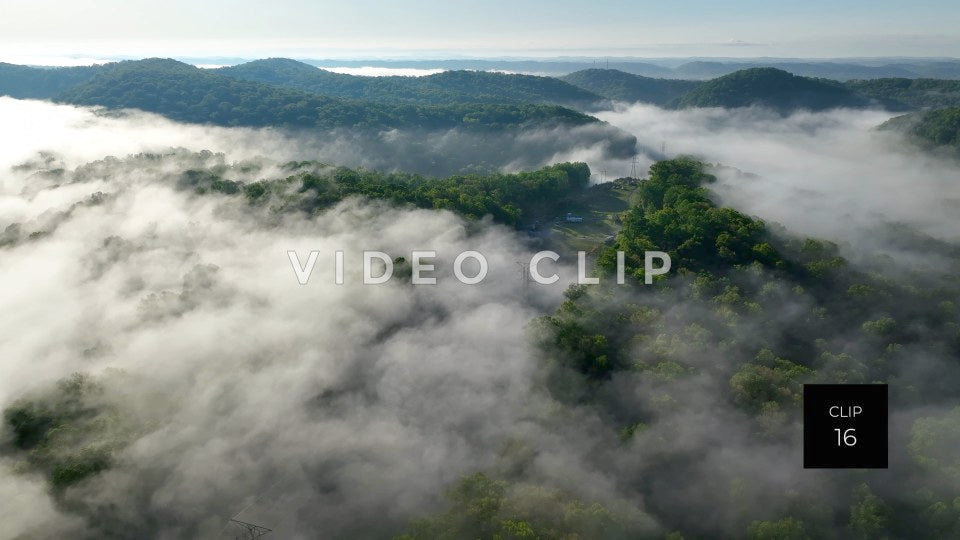 stock video fog over tennesse mountains at Norris Dam