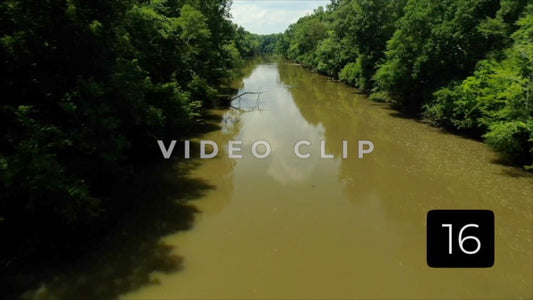 CLIP 16 - Flint River - fast flight over rocky shoals at Woodbury, GA