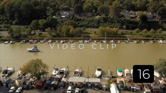 CLIP 16 - Rochester, NY Vol. 5 - Boats motor by marina on Genesee River near Port of Rochester