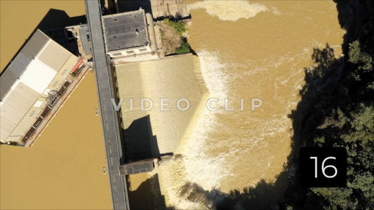CLIP 16 - Rochester, NY Vol. 6 - aerial looking straight down on Middle Falls power station