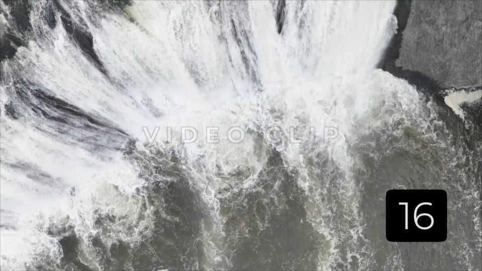 CLIP 16 - Looking straight down on dramatic Cohoes Waterfall in New York State