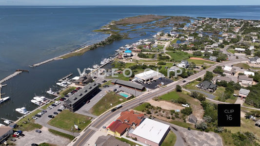 CLIP 16 - Outer Banks, NC Hatteras Island with marina and homes