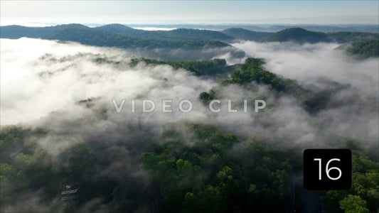 CLIP 16 - Grand landscape with morning fog over Tennessee mountains