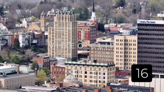 CLIP 16 - Lynchburg, VA Vol. 1 - 7x zoom view of office buildings downtown
