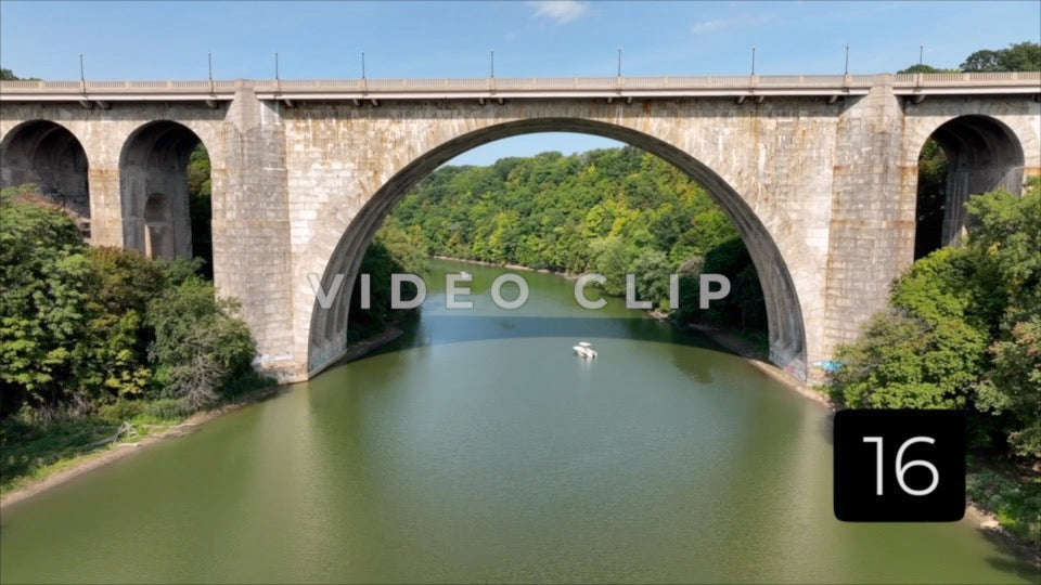 CLIP 16 - Rochester, NY Vol. 4 - Veterans Memorial Bridge lowering down to view arch over Genesee river