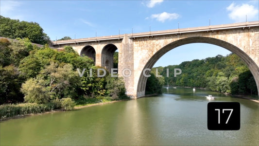 CLIP 17 - Rochester, NY Vol. 4 - Veterans Memorial Bridge with beautiful sunlight on arches