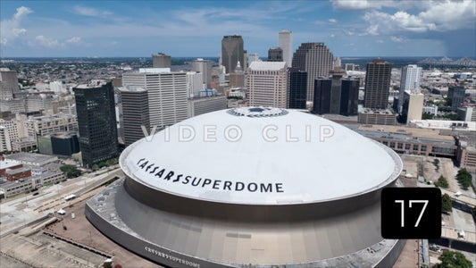 CLIP 17 - New Orleans, LA Vol. 1 - close up of Caesars Superdome downtown