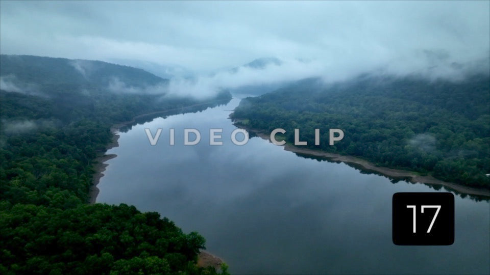 CLIP 17 - Early morning fog over Allegheny river in Allegheny National Forest