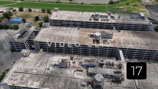 CLIP 17 - New Orleans, LA Vol. 2 - aerial looking down on abandoned buildings