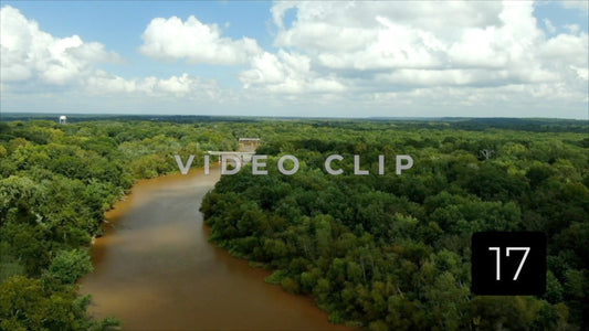 CLIP 17 - Montezuma, GA beautiful green landscape with Flint River and bridges