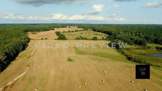 CLIP 18 - Eatonton, GA - high altitude aerial view of countryside farm land