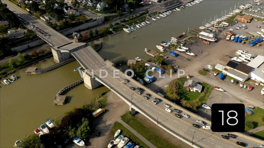 CLIP 18 - Rochester, NY Vol. 5 - Colonel Patrick O'Rorke Memorial Bridge as draw bridge opens for Sailboat