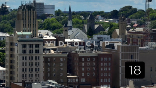 CLIP 18 - Lynchburg, VA Vol. 2 - close up of downtown buildings and neighborhood