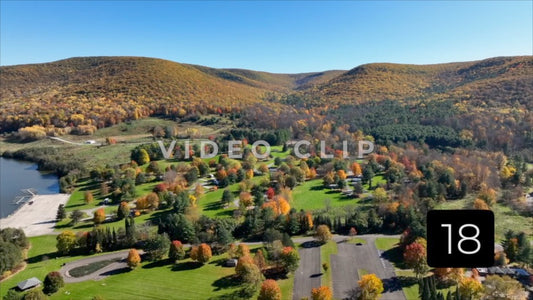 CLIP 18 - Tioga-Hammond Lakes, PA Aerial view of Ives Run Campground and park